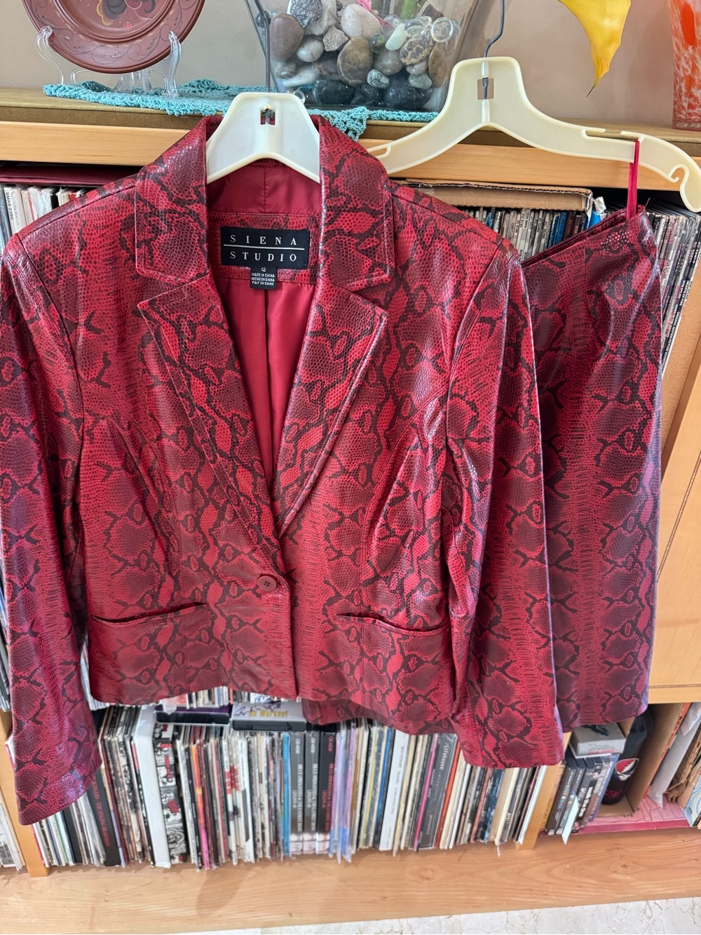 PRICE DROP: SIENA STUDIO, size 12 Blazer and size 10 Skirt lined, LEATHER SUIT